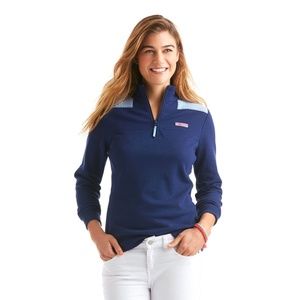 Vineyard Vines Stripe Shoulder Shep Shirt XL Navy